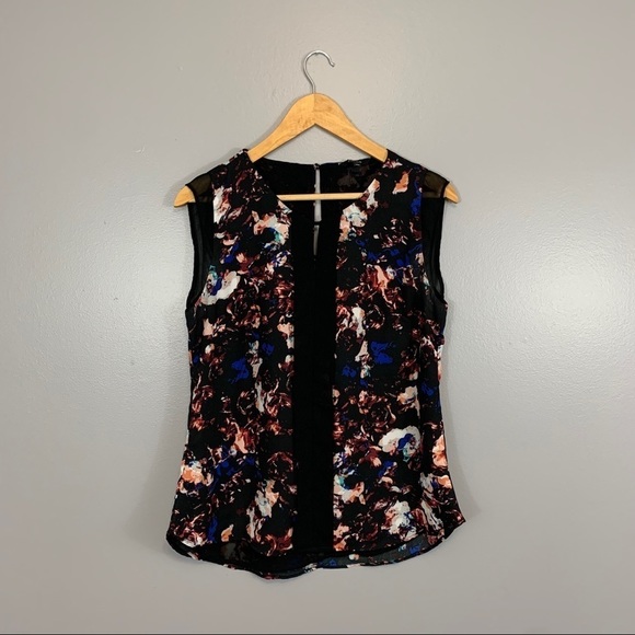 RW&CO | Womens Sleeveless Floral Dress Blouse Summer Business Casual Size Medium - Picture 2 of 8